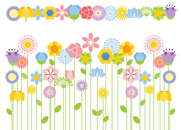 七彩的温柔花朵 — 图库矢量图片
