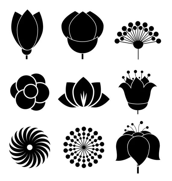 Bloem pictogrammen collectie — Stockvector