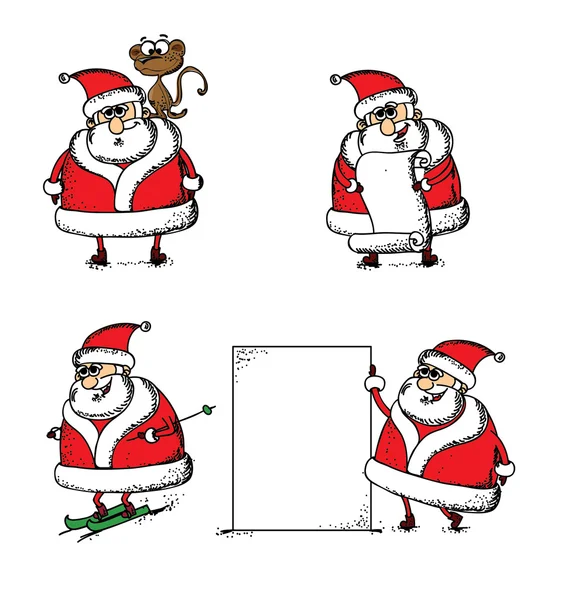 Christmas set of santa claus — Stock Vector