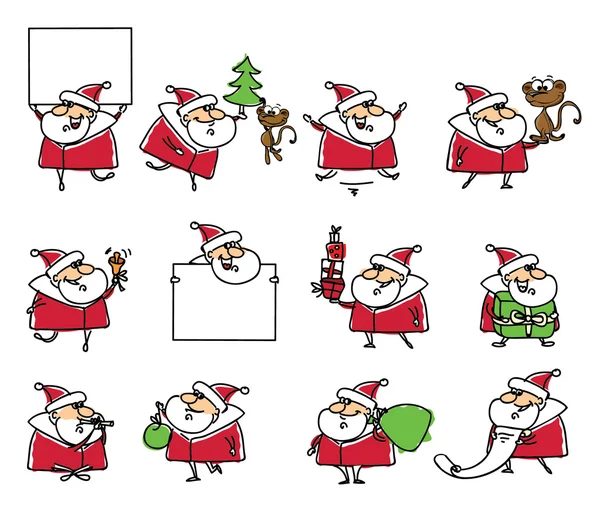 Christmas uppsättning av jultomten — Stock vektor