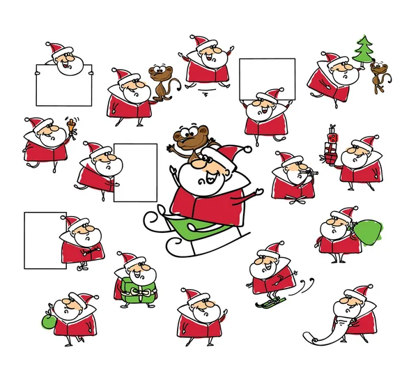 Set di Natale di Babbo Natale — Vettoriale Stock