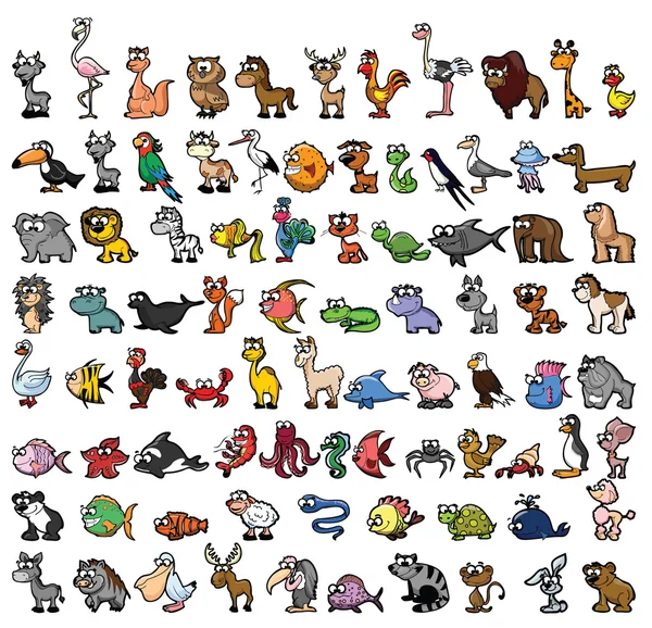 Roztomilá kreslená zvířata — Stockový vektor