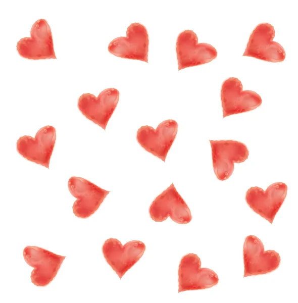 Akvarell hjärtan bakgrund — Stock vektor