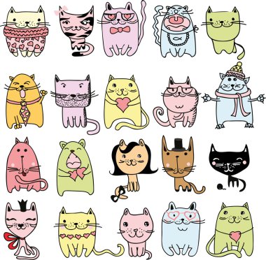 Sevgililer kediler seti