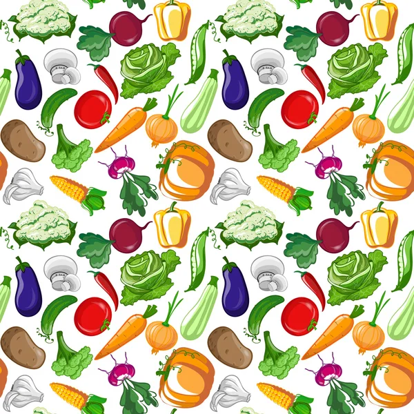 Verduras Patrón inconsútil — Vector de stock