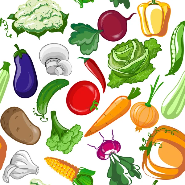 Vegetables seamless pattern — Stock Vector