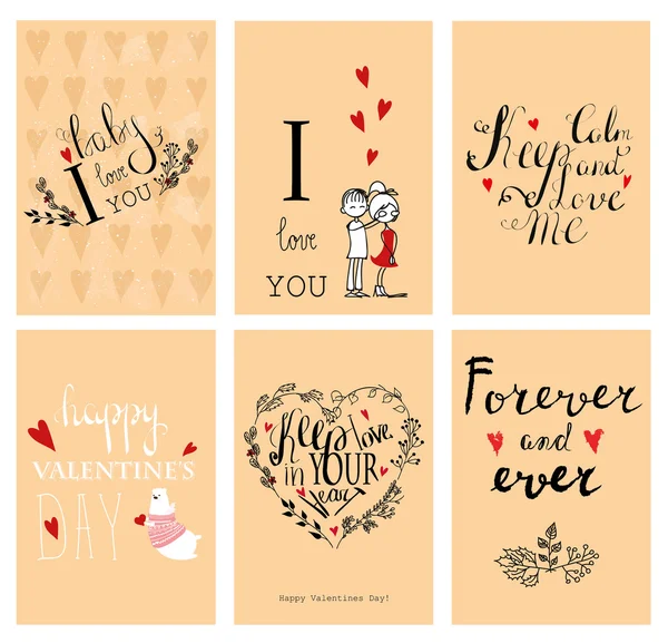 Día de San Valentín letras vintage — Archivo Imágenes Vectoriales