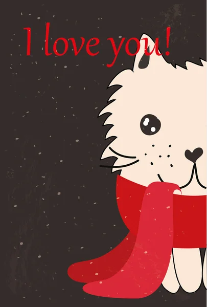 Valentine chat doodle — Image vectorielle