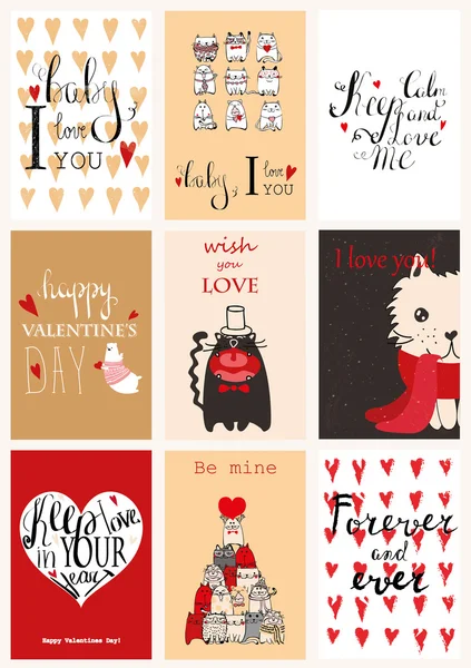 Tarjetas de felicitación de San Valentín — Archivo Imágenes Vectoriales