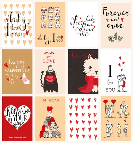 Tarjetas de felicitación de San Valentín — Vector de stock