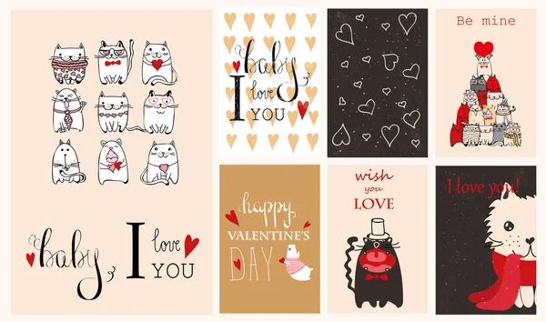Cartes de voeux de Saint-Valentin — Image vectorielle