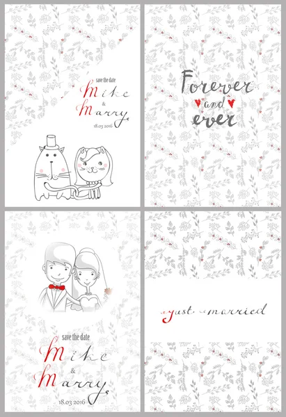 Diseño de la boda con letras — Archivo Imágenes Vectoriales