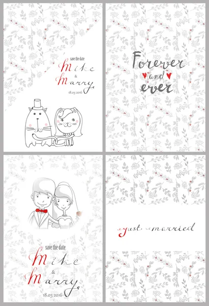 Matrimonio con lettering — Vettoriale Stock