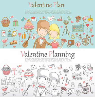 Anahat karikatür simgeleri düğün