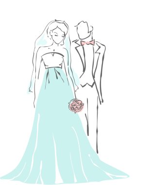 Gelin ve damat silüeti
