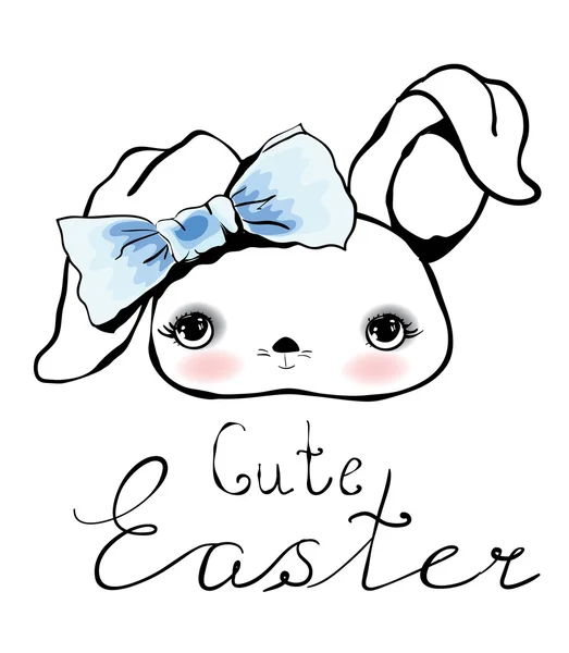 Cute girly rabbit — Stock Vector