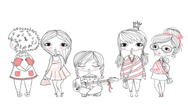 5 şirin şık kız kümesi