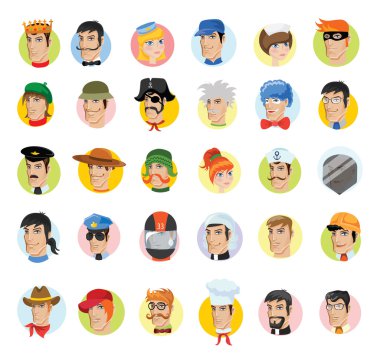 insanlar meslekler karakter kümesi