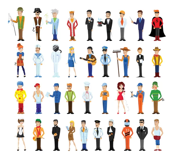 Personas profesiones personajes conjunto — Vector de stock