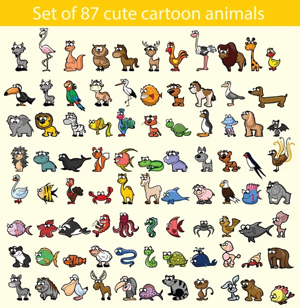 Cute cartoon animals — Stock Vector