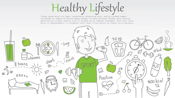 Plantillas de banner de estilo de vida saludable — Vector de stock