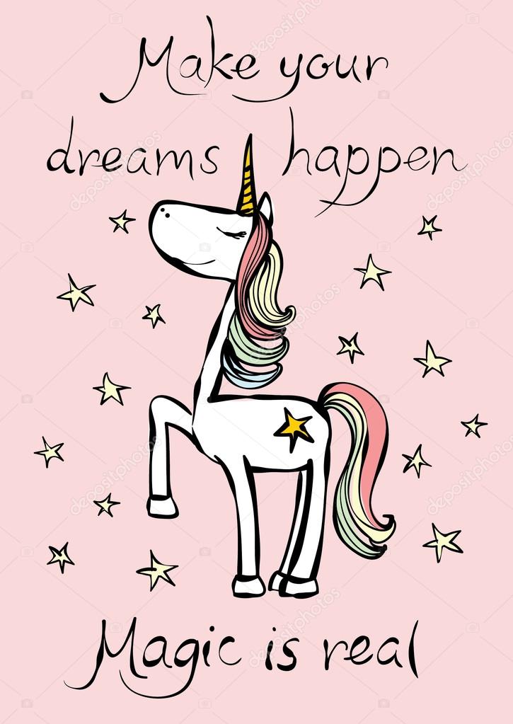 Vintage poster with stylish unicorn — Stock Vector ...