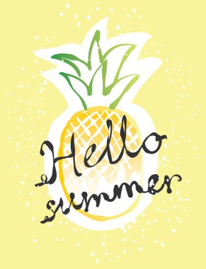 Tatlı ananas ile yaz kartı