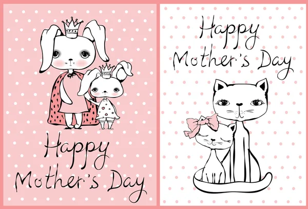 Feliz día de la madre tarjetas — Archivo Imágenes Vectoriales