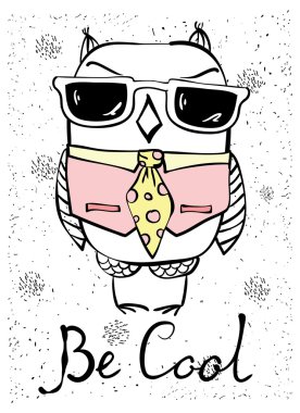 Poster ile şık sevimli baykuş