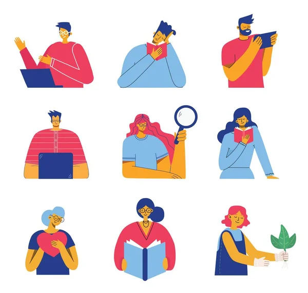 Fondo de ilustración vectorial en diseño plano de personas de grupo que caminan al aire libre en el parque el fin de semana — Archivo Imágenes Vectoriales