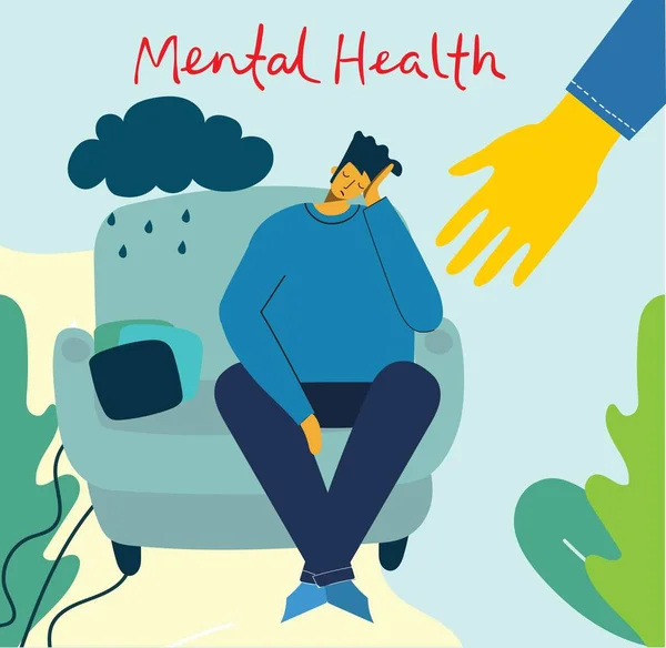 Mental health illustration concept. Psychology visual interpretation of mental health. — Stock Vector