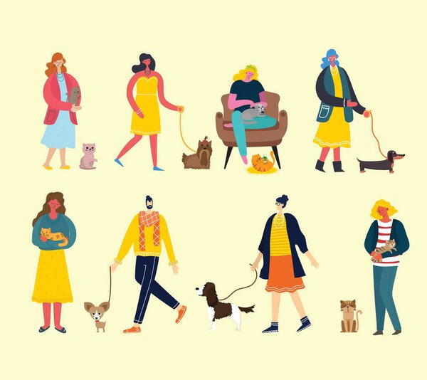 Люди держат симпатичную кошку на коленях.