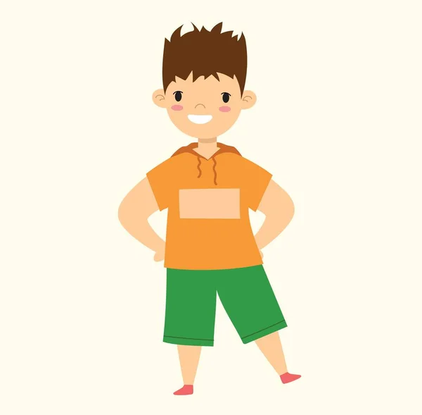 Niño Feliz Aislado Estilo Plano Sobre Fondo Blanco — Vector de stock