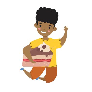 Beyaz arka planda izole edilmiş mutlu küçük çocuk.