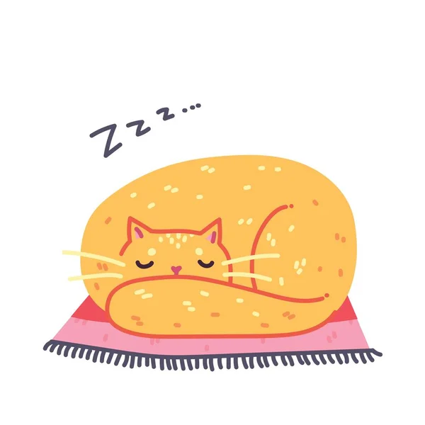 Illustration vectorielle dessinée à la main du personnage mignon Cat. Croquis style Doodle — Image vectorielle