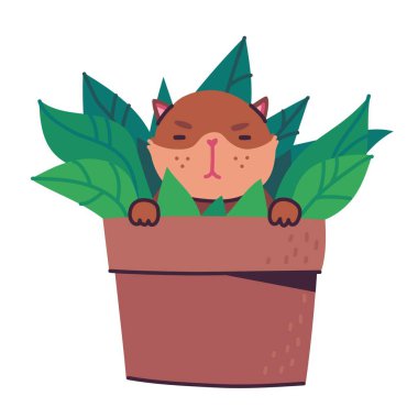 Sevimli Kedi karakterinin el çizimi vektör çizimi. Sketch Doodle tarzı