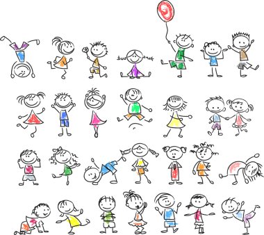 mutlu çizgi film çocuklar