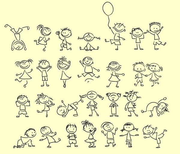 Felici bambini dei cartoni animati — Vettoriale Stock