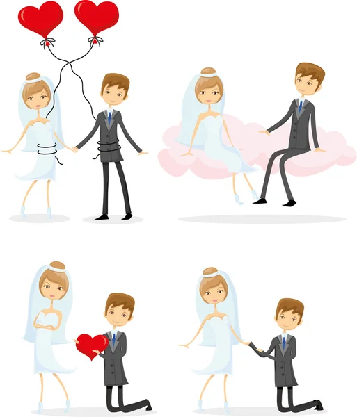 Bride and groom — Stock Vector