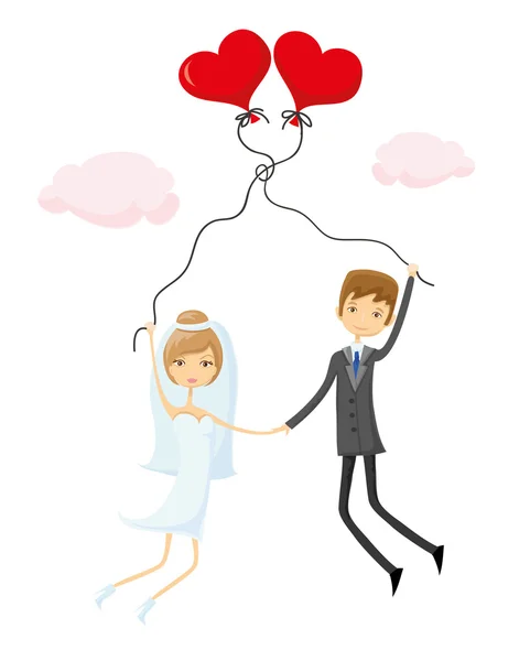 Bride and groom — Stock Vector