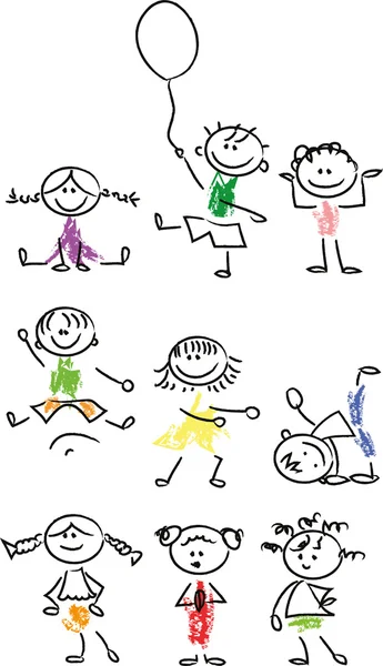 Dibujos animados garabatos niños — Vector de stock