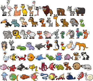 Cute cartoon animals clipart