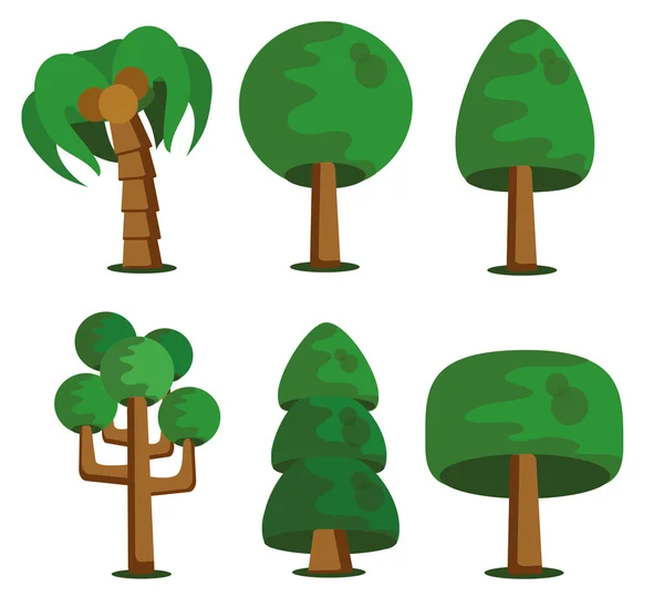 Cartoon bomen — Stockvector