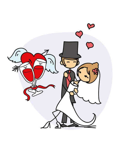 Bruiloft doodle achtergrond — Stockvector