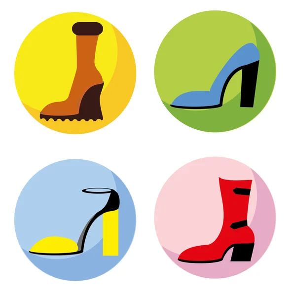 Iconos de zapatos diferentes — Archivo Imágenes Vectoriales