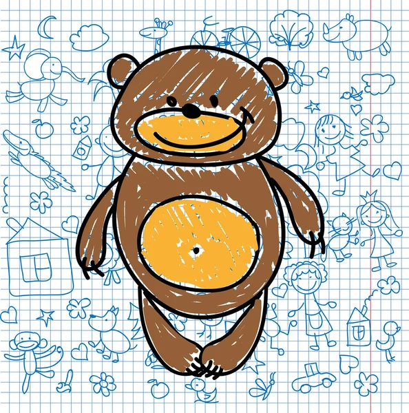 Dibujos infantiles de oso — Vector de stock