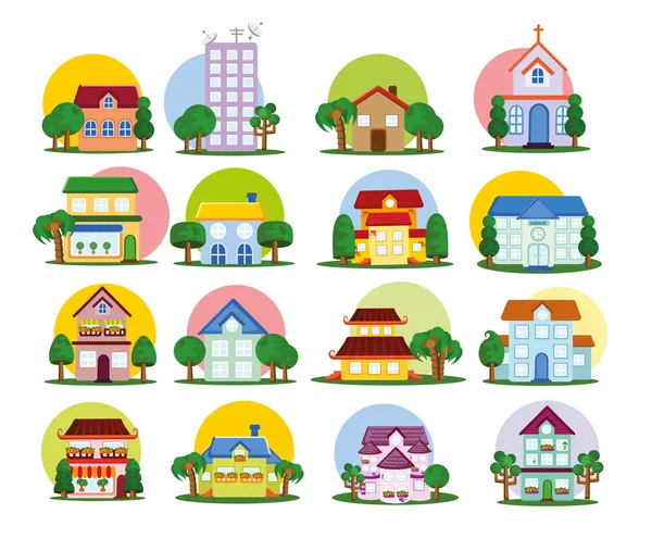 Houses icons — Stock Vector
