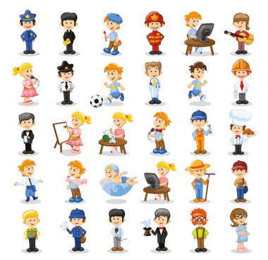 Characters of different professions clipart