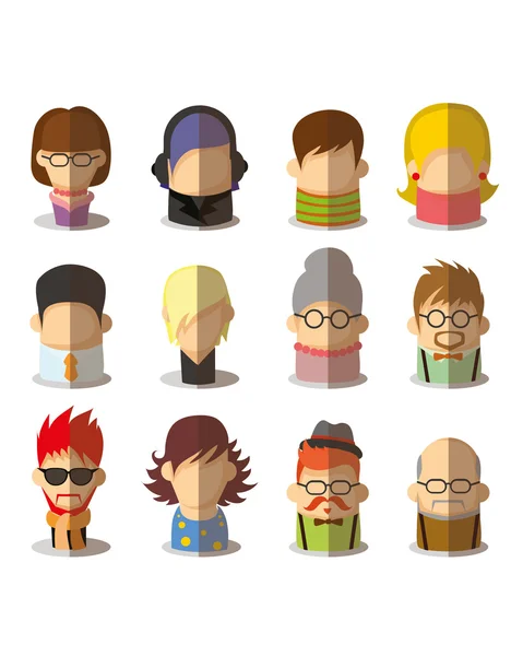 Iconos de carácter avatar — Vector de stock