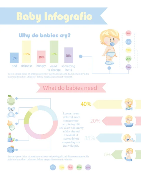 Infografía de bebés — Archivo Imágenes Vectoriales